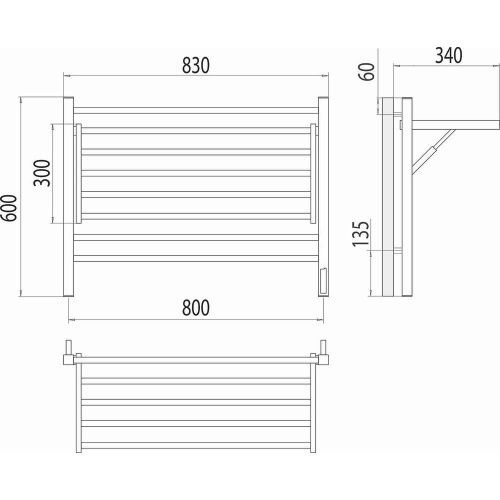 Полотенцесушитель Terminus 4670078543530 83х60 электрический хром - фото 3