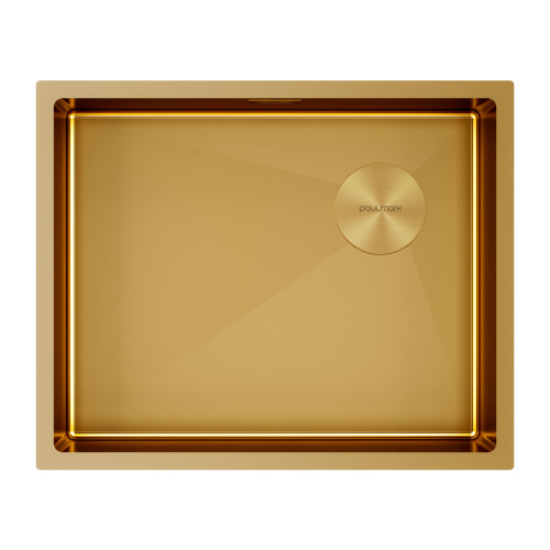 Кухонная мойка Paulmark NEXT-SKEW 54 UNI PM885444-BG 54х44 цвет брашированное золото поверхность матовая
