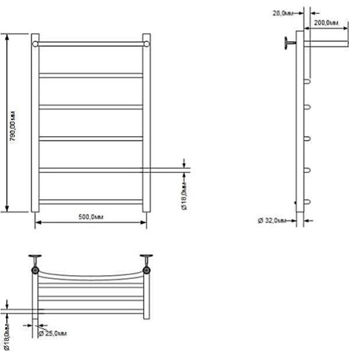 Полотенцесушитель Aquanet Romeo 00266729 50х80 водяной хром - фото 2