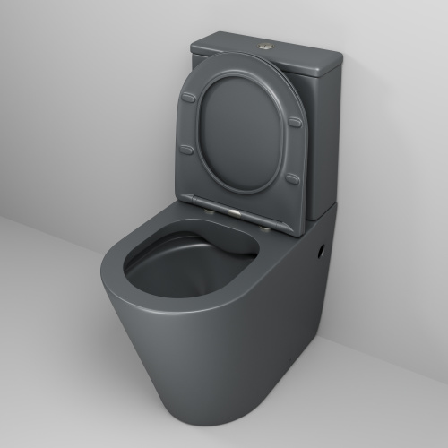 Унитаз напольный с бачком Grossman Color GR-4480GMS серый матовый с сиденьем микролифт безободковый каскадный смыв - фото 4