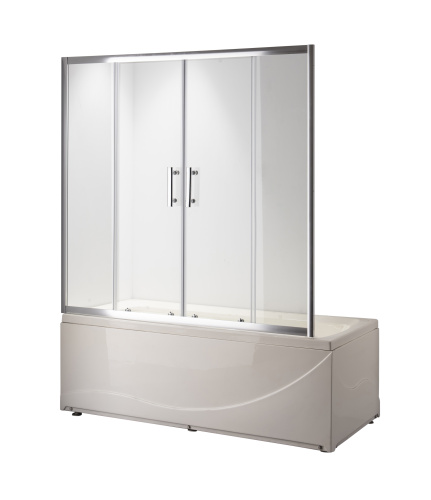 Душевая шторка на ванну Taliente TA-1714CP 170х140 стекло прозрачное профиль хром глянцевый ориентация универсальная