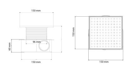 Душевой трап Boheme Smart Design 984-15-B 15х15 черный