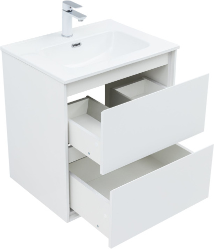 Тумба под раковину Aquanet Милан 00336367 60х45х64 подвесная цвет белый - фото 3