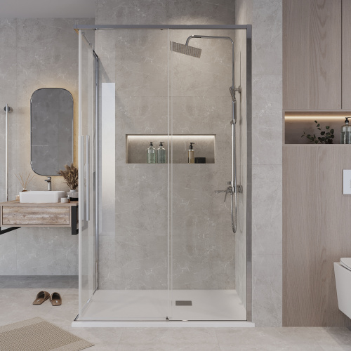 Душевой уголок Grossman Galaxy 300.K33.01.1110.10.00 110х100 стекло прозрачное профиль хром глянцевый без поддона - фото 5