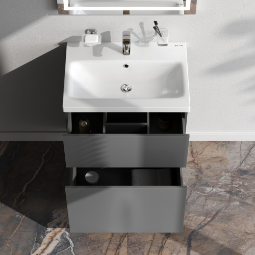 Тумба под раковину Am.Pm Gem M90FSX06022GM32 60х41х81 напольная цвет графит матовый - фото 3