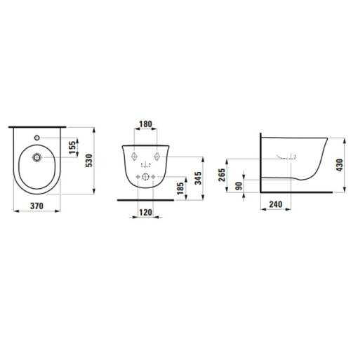 Биде Laufen New Classic 8.3085.1.000.302.1 подвесное - фото 2