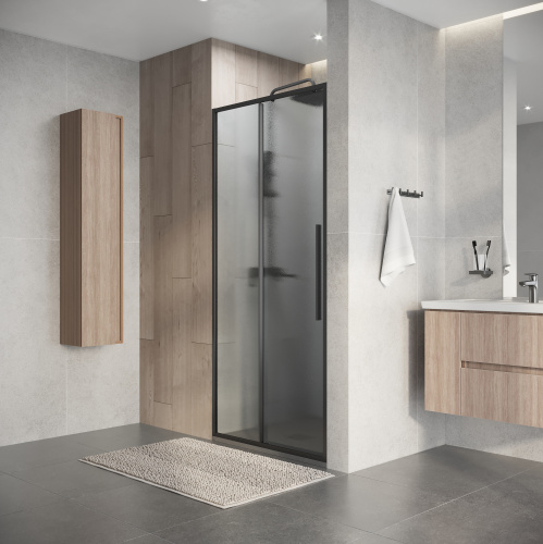 Душевая дверь Niagara Nova NG-34-L9CHGR 90х195 стекло шиншилла профиль графит матовый - фото 5