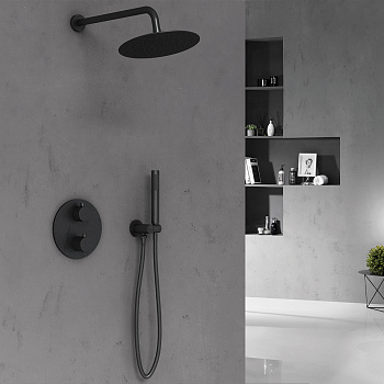 Душевая система Vincea VSFW-101TMB встраиваемая в стену с термостатом