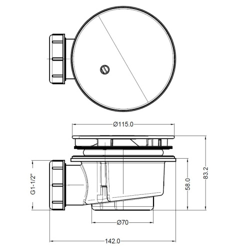 Сифон для душевого поддона BelBagno BB-01-90 - фото 4