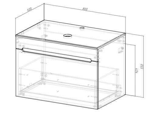 Тумба с раковиной Sintesi STL.W7025_SIN-LVB-APP-409 60х55х50 подвесная цвет белый - фото 5