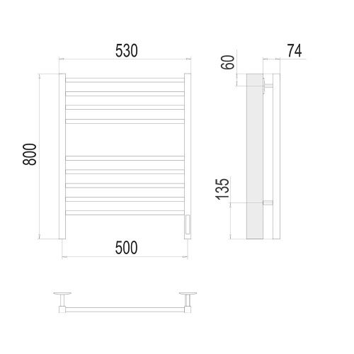 Полотенцесушитель Terminus 4670078527646 53х80 электрический черный - фото 3