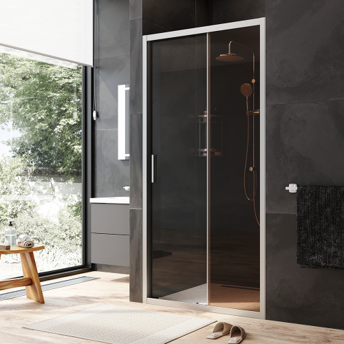 Душевая дверь Am.Pm Gem W90G-100-1-195MBr 100х195 стекло прозрачное профиль хром матовый