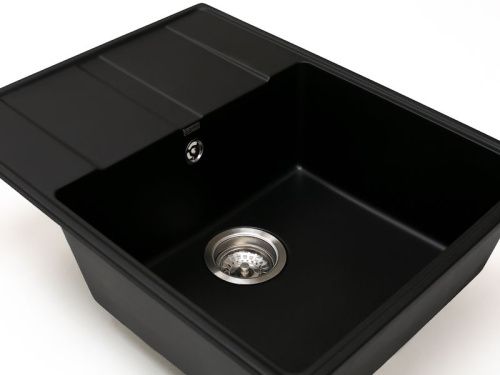 Кухонная мойка Grandex Aqua 600314 65х50 цвет черный поверхность матовая - фото 5