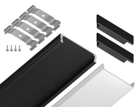 Алюминиевый накладной профиль Ambrella Light Alum Profile (Алум Профиле) GP1800BK