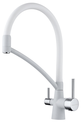 Смеситель для кухни Paulmark SIEGEN Si213111-431 на раковину белый матовый