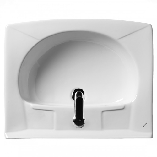 Раковина из сантехнического фарфора Santek Пилот 1WH110569 50х60 над стиральной машиной цвет белый - фото 3