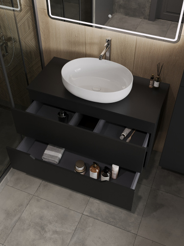 Тумба с раковиной Orange Line Li-100TubMDF+B05-520W 101х46х68 - фото 4