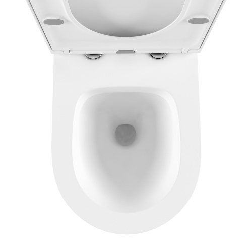 Унитаз подвесной Lavinia Boho Biore 330402CR белый глянцевый с сиденьем микролифт безободковый каскадный смыв - фото 4