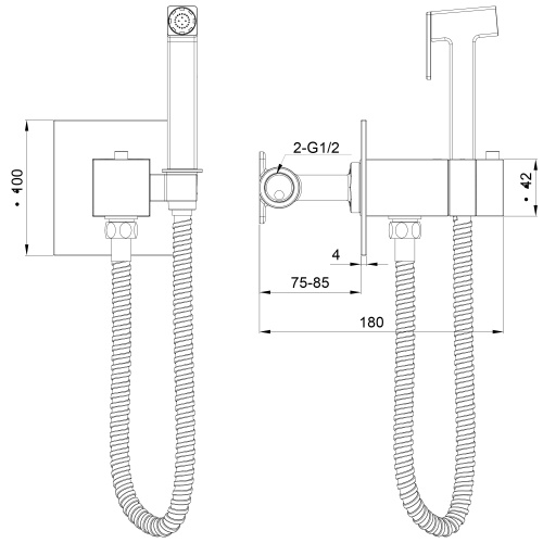Смеситель для ванны и душа Wonzon & Woghand WW-88829910-BN встраиваемый в стену никель с термостатом - фото 2