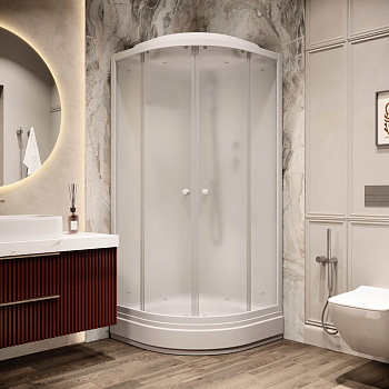 Душевая кабина Parly Bianco BM101 100х100 четверть круга с крышей