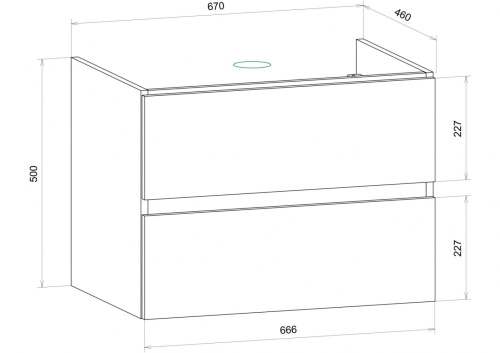 Тумба под раковину Art&Max TECHNO AM-Techno-700-2C-SO-LW823 67х46х50 подвесная цвет дуб мелфорд - фото 5