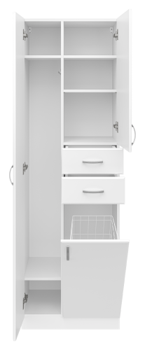 Шкаф-пенал Misty Пеналы Э-05060-01Бк 60х34х190 напольный цвет белый - фото 3