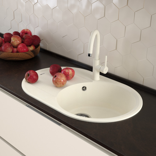 Кухонная мойка LeMark Lacha 760 9910058 76х50 цвет белый поверхность матовая - фото 3