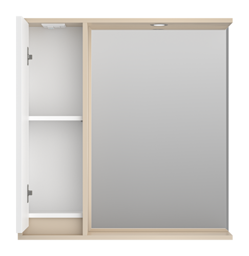 Зеркало-шкаф Brevita Balaton BAL-04080-03-01Л 78х14х80 подвесной цвет белый/бежевый - фото 3