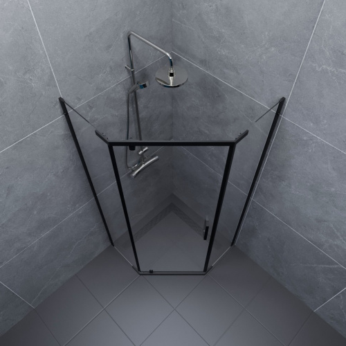 Душевой уголок Тритон Дека-Блэк Щ0000059783 90х90 стекло прозрачное профиль черный без поддона - фото 5