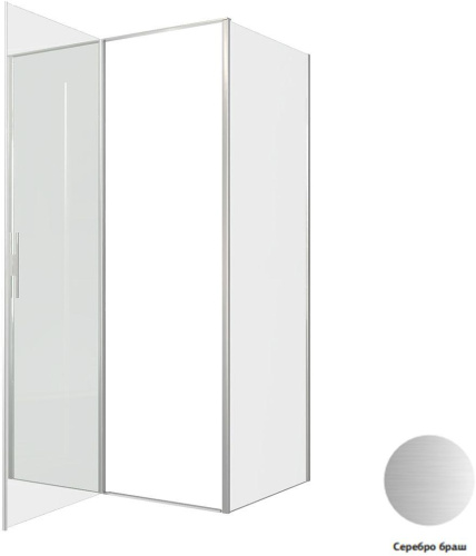 Душевой уголок Allen Brau Priority 3.31032.BA + 3.31041.BA 120х80 стекло прозрачное профиль серебро брашированное без поддона - фото 3