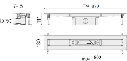 Душевой лоток Valsir Linea VS0701952 напольный - фото 2