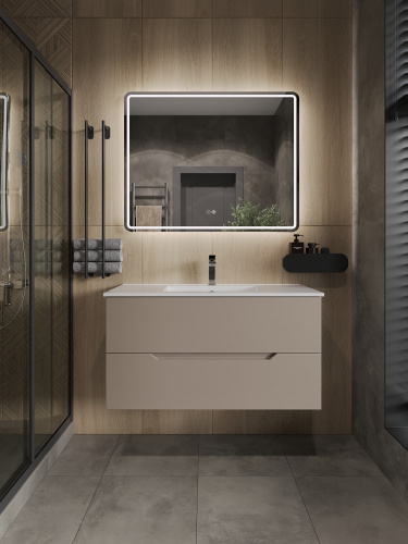 Зеркало в ванную Orange Nature ONP-100ZE 100х80 цвет бежевый - фото 5