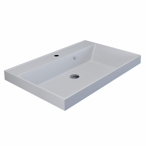 Раковина из искусственного камня Uperwood Classic Quartz 291030003 70х12 полувстраиваемая цвет белый - фото 4