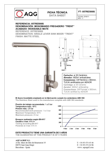 Смеситель для кухни AQG NOX TREND 05TRE500IS на столешницу зачищенный никель - фото 2