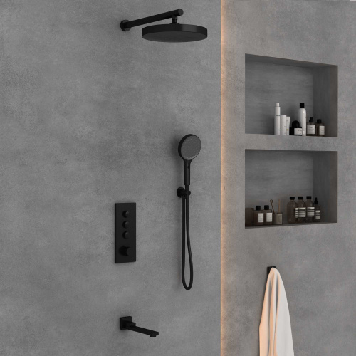 Душевая система Vincea VSFW-433TI2MB встраиваемая в стену с термостатом