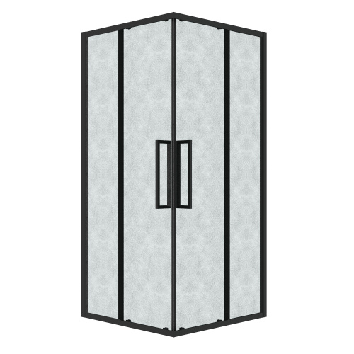 Душевой уголок Grossman Cosmo 300.K33.02.1010.21.02 100х100 стекло текстурное профиль черный матовый без поддона
