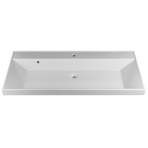 Раковина из литьевого мрамора Uperwood Classic 291020339 100х45 полувстраиваемая цвет белый глянцевый - фото 5