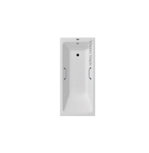 Ванна чугунная Vinsent Veron Kingston VKN1808050H/VH0012CH-AS 180х80 пристенная прямоугольная с ножками с ручками