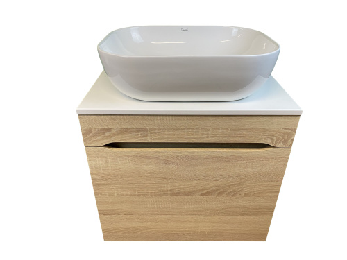 Тумба с раковиной Sintesi STL.W7015_SIN-LVB-APP-403 60х55х50 подвесная цвет бежевый - фото 4