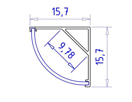 Алюминиевый угловой профиль Ambrella Light Alum Profile (Алум Профиле) GP2100BK