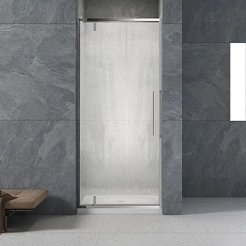 Душевая дверь Veconi VN33R-90-06-C7 90х195 стекло рифленое профиль хром глянцевый