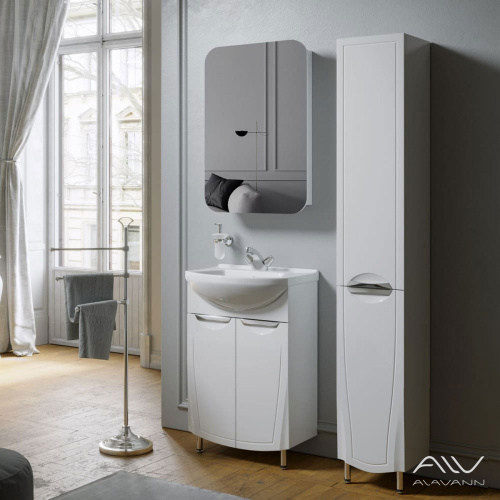 Зеркало-шкаф Alavann Monaco ALV0284001 80х13х55 подвесной цвет белый - фото 4