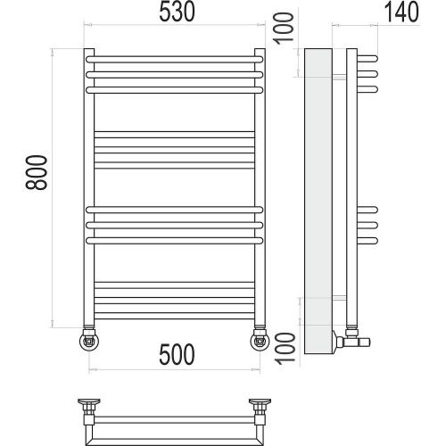 Полотенцесушитель Terminus 4630080268364 53х80 водяной хром - фото 3