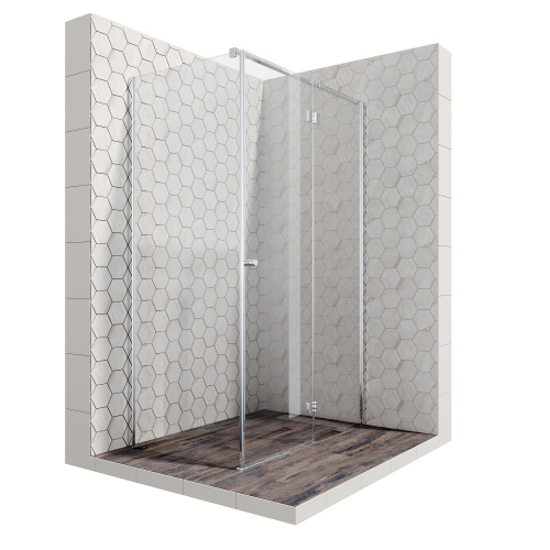 Душевой уголок Ambassador Diamond 12011104R 120х80 стекло прозрачное профиль хром глянцевый без поддона - фото 2