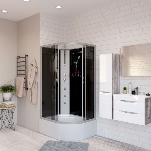 Душевая кабина Niagara Classic 25101434LBKTG 120х80 асимметричная без крыши ориентация левая - фото 3