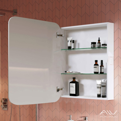 Зеркало-шкаф Alavann Lana ALV0278003 55х15х80 подвесной цвет белый - фото 2