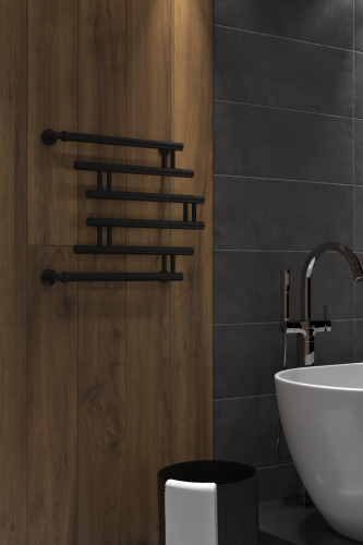 Полотенцесушитель Indigo Zip FZW60-60BR 71х63 водяной черный муар - фото 3