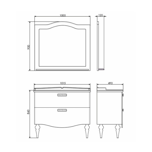Тумба с раковиной Comforty Монако 00004136346CF 102х49х86 напольная цвет белый - фото 2