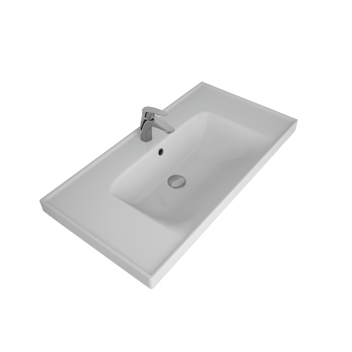 Раковина керамическая Dreja Grace 641617 91х46 подвесная цвет белый 1 отверстие под смеситель - фото 5