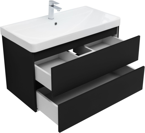 Тумба под раковину Aquanet Вега 2.0 00337956 89х46х50 подвесная цвет черный - фото 2